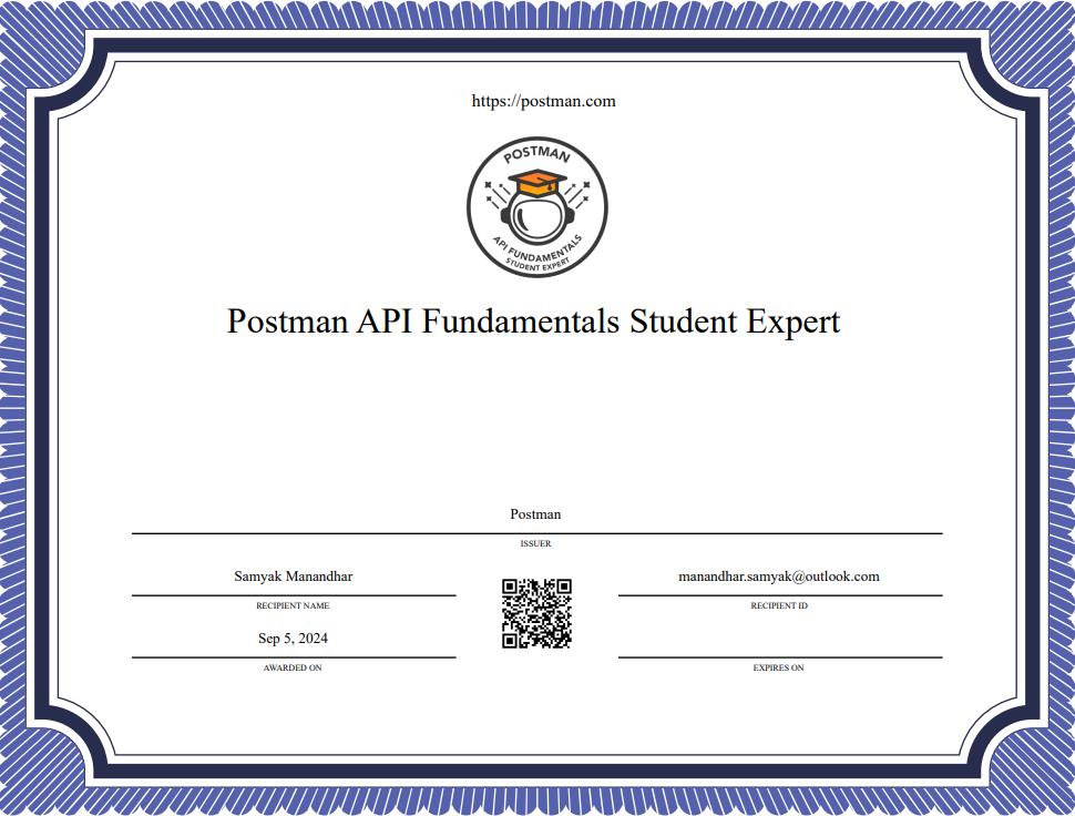 Postman API Fundamentals Student Expert badge